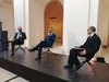 4 marzo 2021 a Bari. Da sin Andrea Alessandro Ambrosi presidente della nuova fiera del Levante e della Camera di commercio di Bari, Moretti e Alessandro Bozzetti presidente di Assorestauro