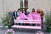 Panchina Rosa nel giardino della Cittadella di San Rocco a Ferrara - inaugurazione con ass. Coletti 14 ottobre 2022