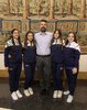 Pattinaggio asd Il quadrifoglio Ferrara - atlete in partenza per campionato mondiale con l'assessore Francesco Carità (foto FVecch)