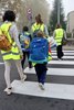 Primo giorno di "Piedibus" per i bambini della scuola primaria "Villaggio INA" di Pontelagoscuro