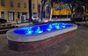 Le acque della fontana di piazza della Repubblica si colorano di blu per la Giornata Mondiale della Fibrosi Cistica