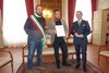 Sindaco Alan Fabbri con Lorenzo Arivella e il prefetto Michele Campanaro - Prefettura di Ferrara, 7 novembre 2019