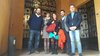 Il sindaco Alan Fabbri con le rappresentanti del Servizio manifestazioni culturali e Turismo, Ted Tomasi di Visit e l'ass. Matteo Fornasini