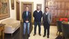 L'ass. Fornasini, il sindaco Alan Fabbri e il presidente di Visit Ferrara Ted Tomasi alla presentazione dell'iniziativa "Palazzo Ducale da scoprire"