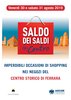 Locandina dell'iniziativa "Saldo dei saldi" - Ferrara, 30-31 agosto 2019