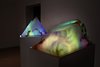 "Shelters, on the very nature of light", 2017, video sculture, tre elementi con video-proiezione sonora di Aqua Aura