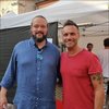 Il sindaco Alan Fabbri con il cantante Nek - Ferrara, 31 luglio 2020