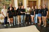 La squadra di Volley femminile neo promossa San Pio X accolta da assessore Francesco Carità - Comune di Ferrara (foto FVecch)