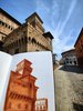 Una delle tavole di Quiring e il Castello sullo sfondo