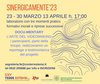 Locandina dei laboratori al via del progetto "Sinergicamente '23" - Ferrara, 23 marzo-8 giugno 2023
