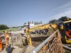 cantieri su via Bacchelli (si tratta di lavori straordinari di Hera, non legati al fortunale)